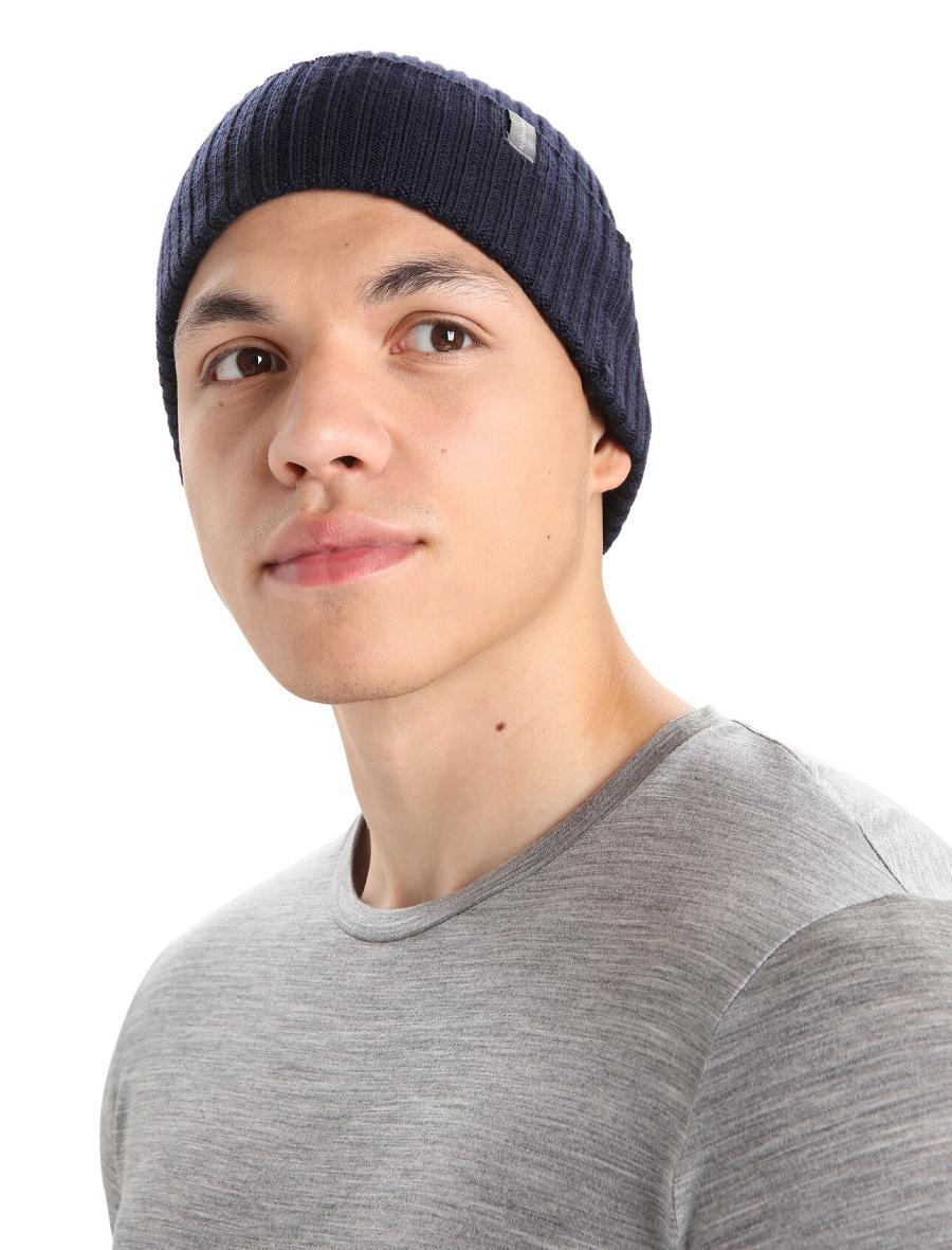 Icebreaker Unisex Merino Rixdorf Cuff Beanie Miesten Hatut Laivastonsininen | FI 1107QMAZ